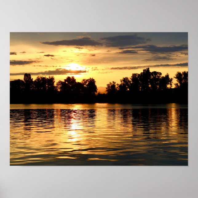 Affiche Lever de soleil doré (Devant)
