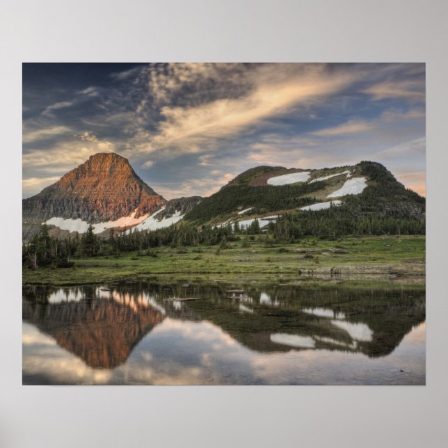 Affiche Lever de soleil et reflet, Glacier National Park, (Devant)