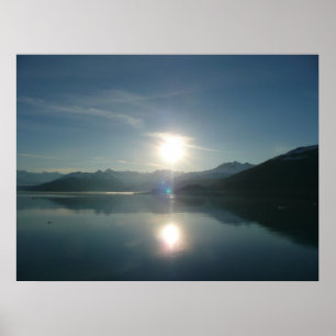 Affiche Lever de soleil sur College Fjord Alaska Photograp