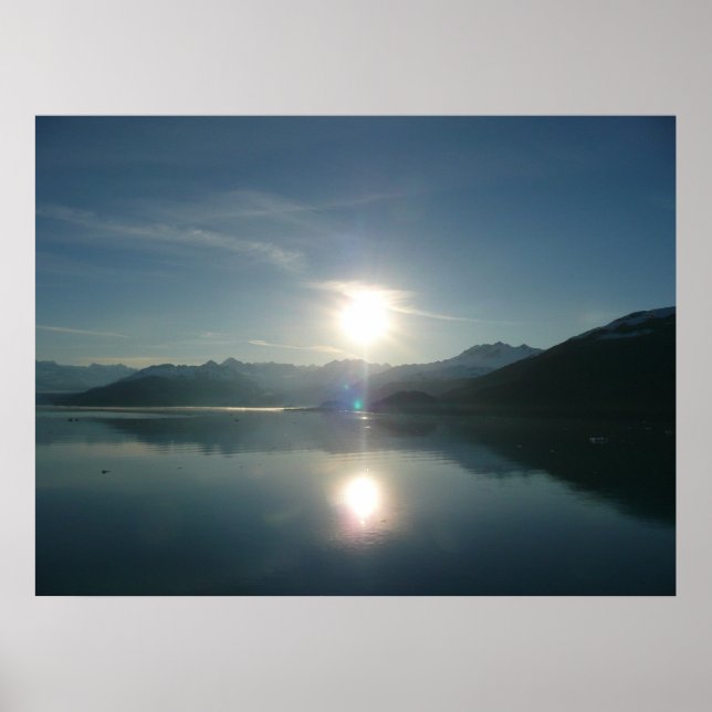 Affiche Lever de soleil sur College Fjord Alaska Photograp (Devant)