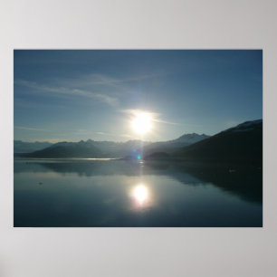 Affiche Lever de soleil sur le fjord College en Alaska Pho