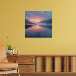Affiche Lever de soleil sur le lac Tranquille – Paysage na