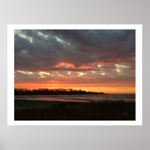 Affiche Lever de soleil sur le littoral du Maine