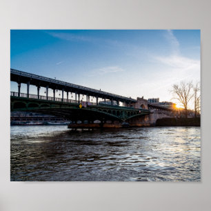 Affiche Lever de soleil sur le pont Bir-Hakeim en hiver -