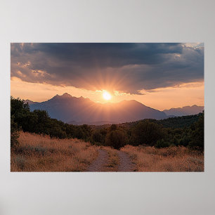 Affiche Lever de soleil sur les Montagnes Rocheuses