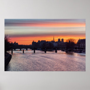 Affiche Lever de soleil sur l'Ile de la Cité et Notre Dame
