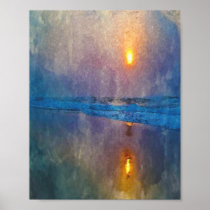 Affiche Lever du soleil du bord de mer