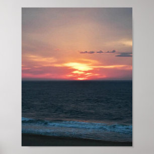 Affiche Lever du soleil enflammé, Ocean City