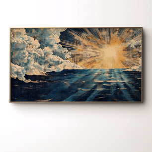 Affiche Lever du soleil radieux sur l'océan