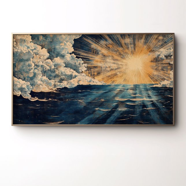 Affiche Lever du soleil radieux sur l'océan (Créateur téléchargé)