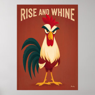 Affiche Lever et râler – Personnage de dessin animé de coq