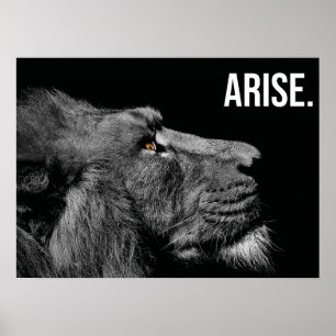 Affiche Lever - Lion - Hustère, Gymnase, Motivation de suc