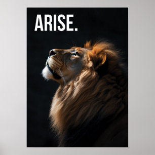 Affiche Lever - Lion - Succès, entraînement - Motivationne