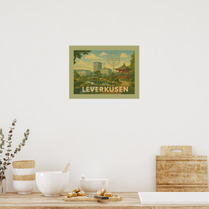 Affiche Leverkusen Allemagne Ville Art