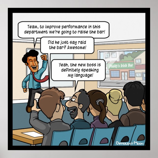 Affiche Levez l'affiche amusante du Bar (Devant)