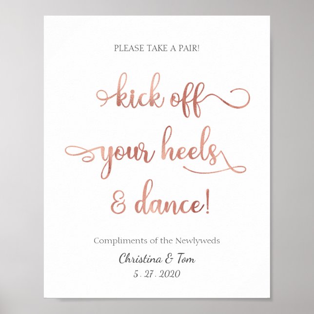 Affiche "Levez les talons et dansez" rose Mariage (Devant)