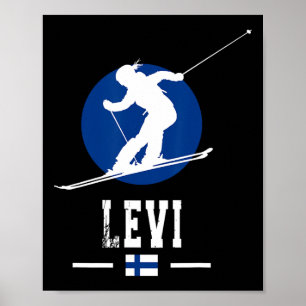 Affiche Levi Finlande Station de ski Finlande Laponie Ski