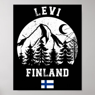 Affiche Levi Lapland Station de ski Finlande Ski Alpin Fin