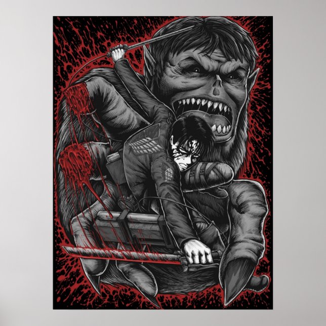 Affiche Levi vs Beast titan (Devant)