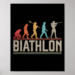 Affiche L'Évolution Du Biathlon Cible Tir Xc Skiin