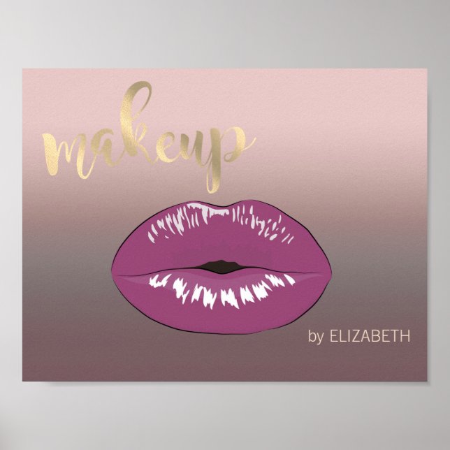 Affiche Lèvres Cool Modernes, Artiste de Maquillage (Devant)