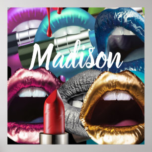 Affiche Lèvres Élégante Stylish Mauvaise Fille Personnalis