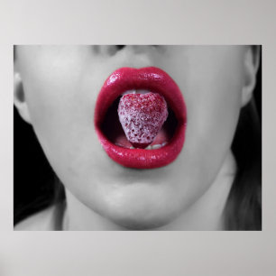 Affiche Lèvres fraises