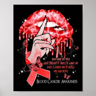 Affiche Lèvres qui dégoulinent Papillons Femmes Cancer du