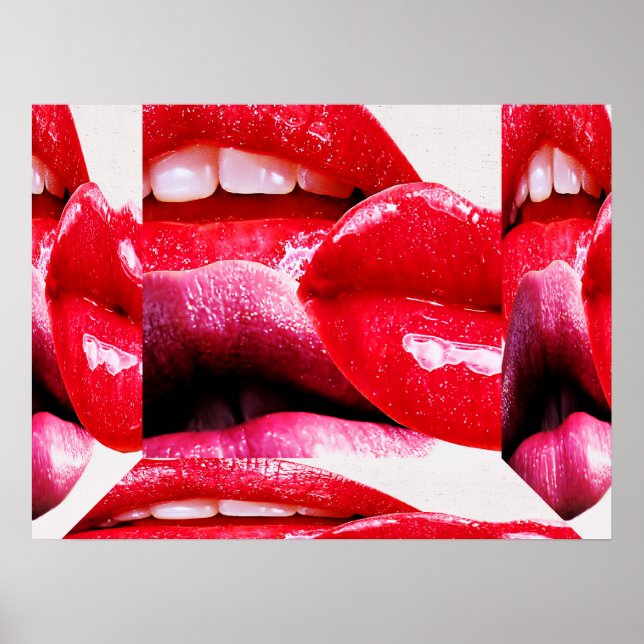 Affiche Lèvres rouge à lèvres Hot Lipstick (Devant)