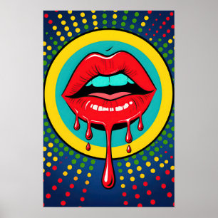 Affiche Lèvres Rouges Pop Art