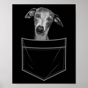 Affiche Lévrier gris cool pour hommes femmes poche chien i