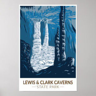 Affiche Lewis et Clark Caverns State Park Montana Vintage