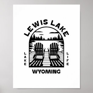 Affiche Lewis Lake Wyoming Plein air Vintage 2