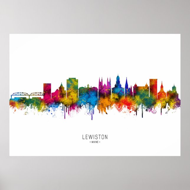 Affiche Lewiston Maine Skyline (Devant)