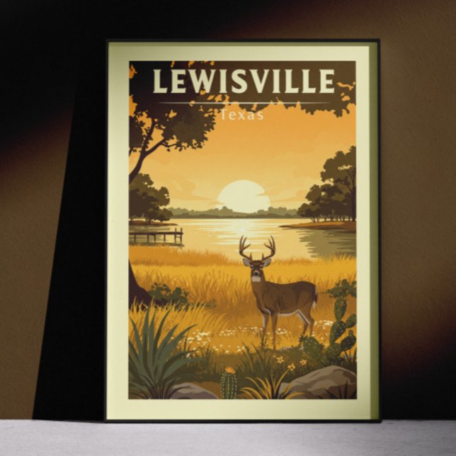 Affiche Lewisville Texas vintage (Créateur téléchargé)