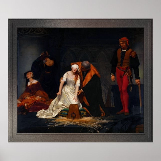 Affiche L'Exécution de Lady Jane Grey par Paul Delaroche (Devant)