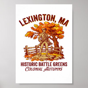 Affiche Lexington Massachusetts Historic Battle Greens Orc