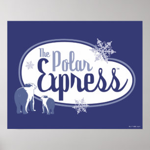 Affiche L'Express polaire   Ours polaires Retro Graphisme