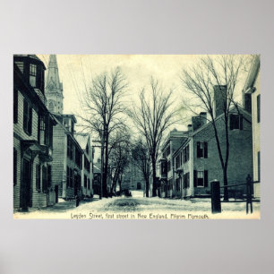 Affiche Leyden St Pilgrim Plymouth MA c1908
