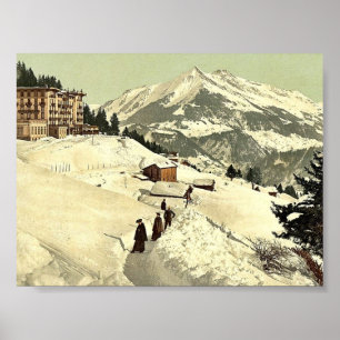 Affiche Leysin, le sanatorium et Chaussy en hiver, Nand