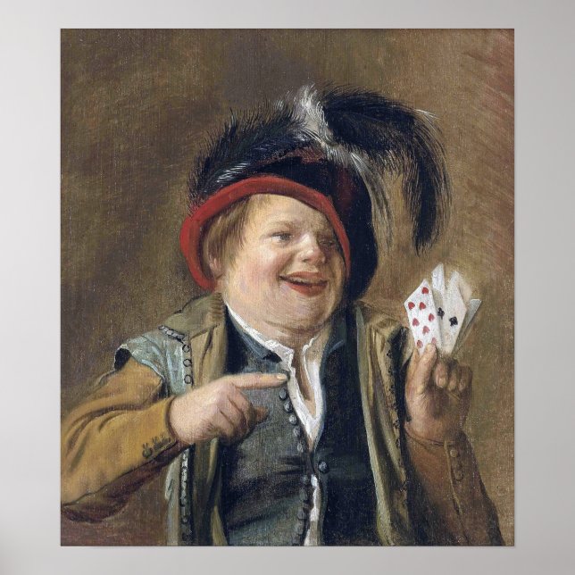Affiche Leyster - Un joueur de cartes (Devant)