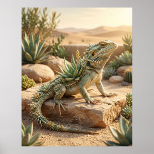 Affiche Lézard d'Aloès Soleil du désert
