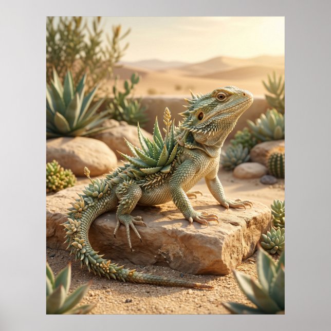 Affiche Lézard d'Aloès Soleil du désert (Devant)