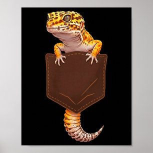 Affiche Lézard Mignon Reptile Gecko Léopard Cket Drôle Hom