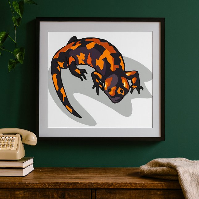 Affiche Lézard Orange Et Noir (Créateur téléchargé)