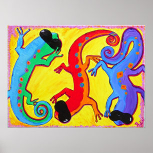 Affiche Lézards de Copie-Carribean d'affiche