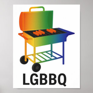Affiche Lgbbq Funny Pride Bbq - Rainbow Grill Lgbtq Pour P