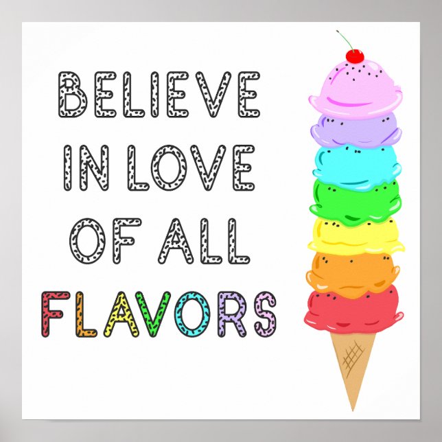 Affiche Lgbt Diversity Glace Cream Love of All Flavours Ci (Devant)