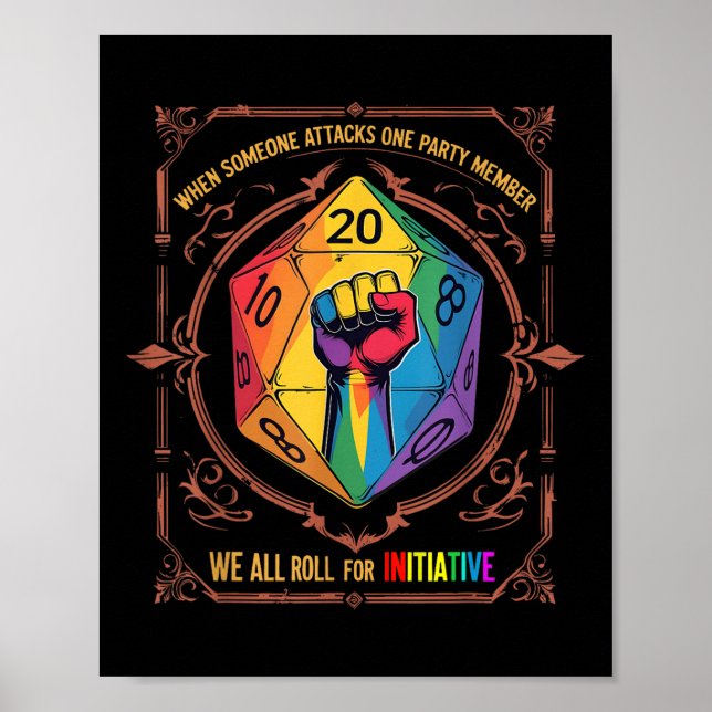 Affiche Lgbt Dnd Shirt When Someone Attacks One Party Memb (Devant)