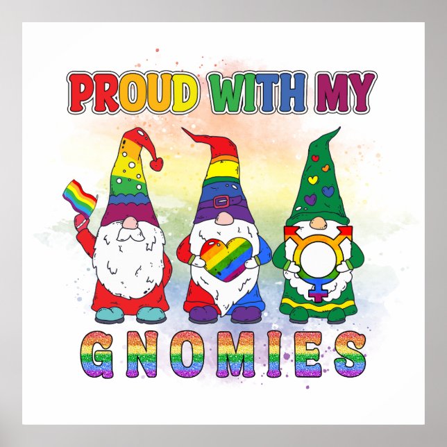 Affiche LGBT Fier Avec Mes Gnomies (Devant)